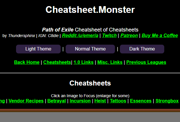 Cheatsheet Monster